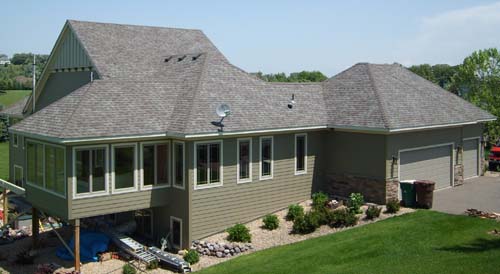 A home with beautiful new shingles.